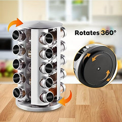 1Pc Rotating Spice Rack Stainless Steel Organizer Carousel Tower