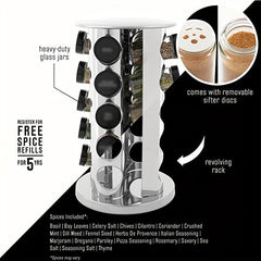 1Pc Rotating Spice Rack Stainless Steel Organizer Carousel Tower