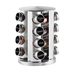 1Pc Rotating Spice Rack Stainless Steel Organizer Carousel Tower