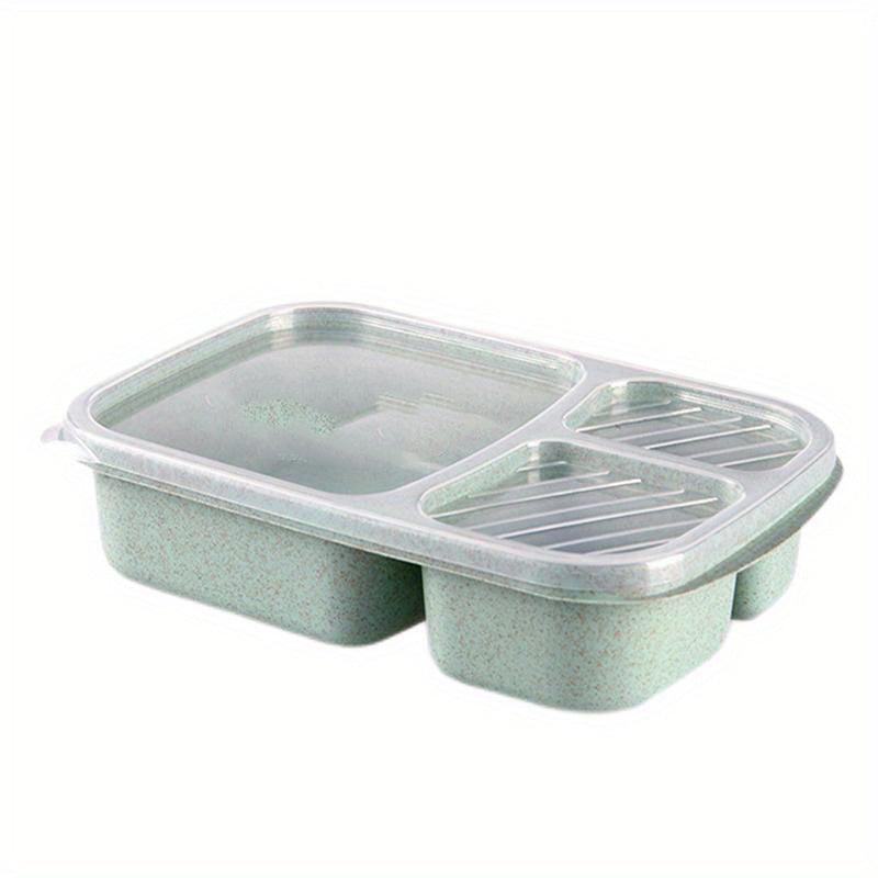 Leakproof Wheat Straw Lunch Box 3 Compartment Bento Box