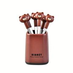 Cartoon Fruit Fork Toothpick Collection - Bear Mooncake Fork