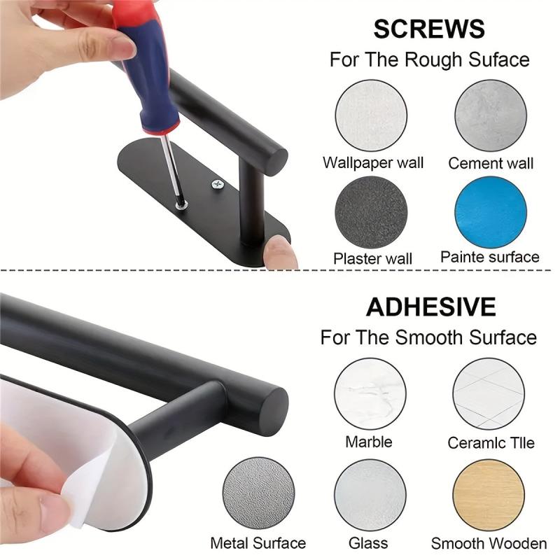 Single Hand Operable Paper Towel Rack Wall Mount