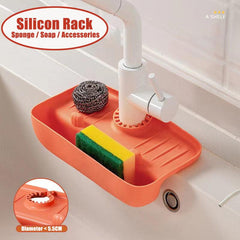 Silicon Sink Sponge Rag Drainer Rack Anti-splash Dish Gadget Holder