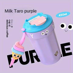 450ml Stainless Steel Vacuum Flask Thermal Bottle with Lanyard