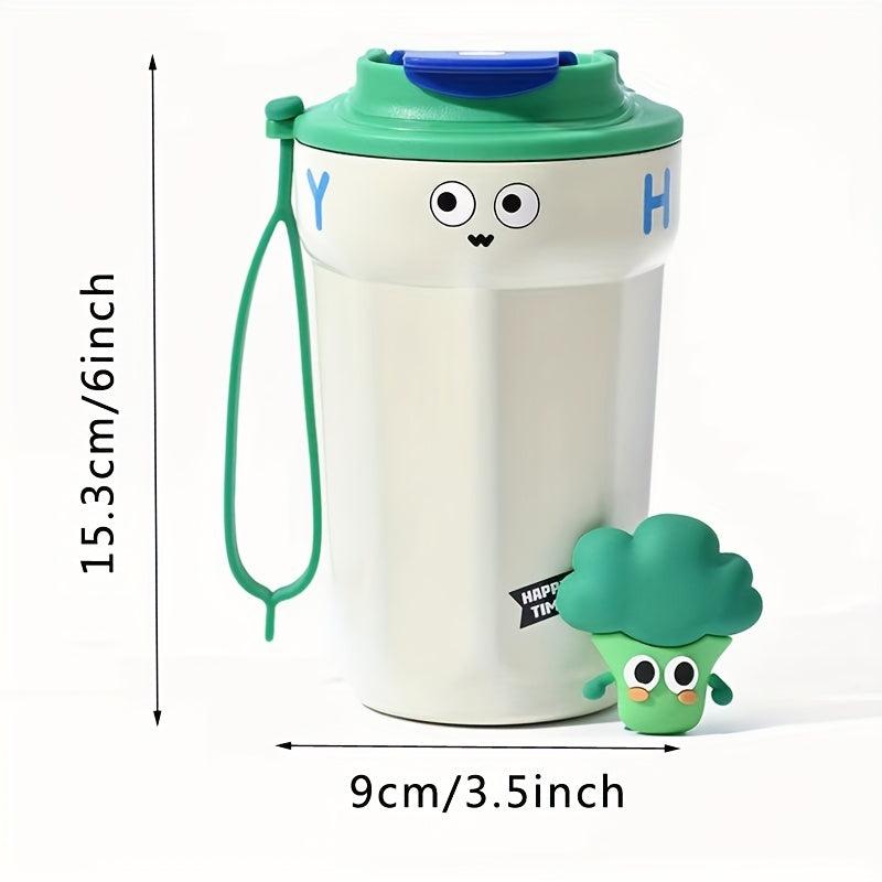 450ml Stainless Steel Vacuum Flask Thermal Bottle with Lanyard