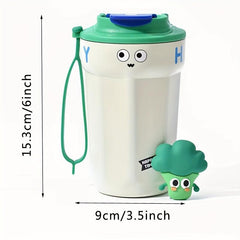 450ml Stainless Steel Vacuum Flask Thermal Bottle with Lanyard