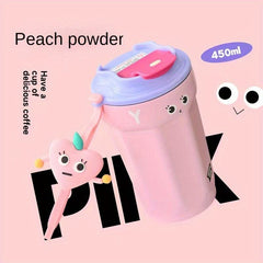 450ml Stainless Steel Vacuum Flask Thermal Bottle with Lanyard