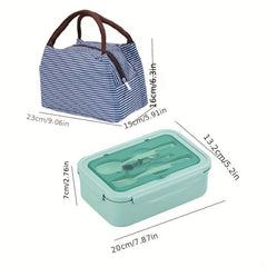 Striped Insulated Bag & 1400ml Bento Box Set