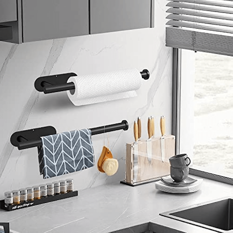 Stainless Steel Towel Paper Shelf Holder, Self Adhesive Wall Mount Rack, 13 Inch