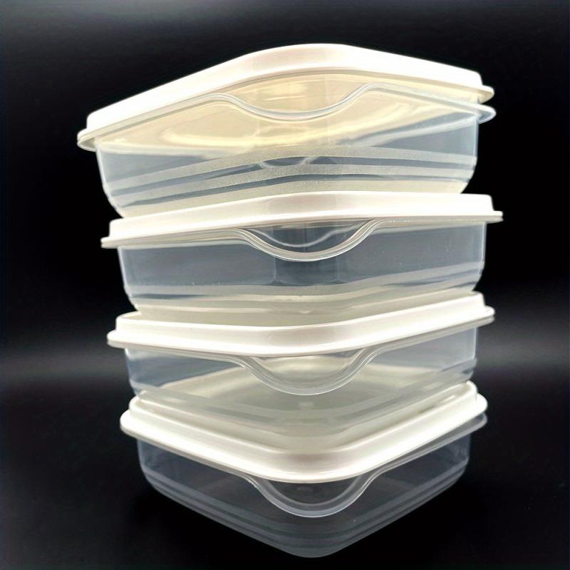 4pcs Clear Crisper Containers for Fruit Storage with Lids