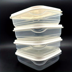 4pcs Clear Crisper Containers for Fruit Storage with Lids