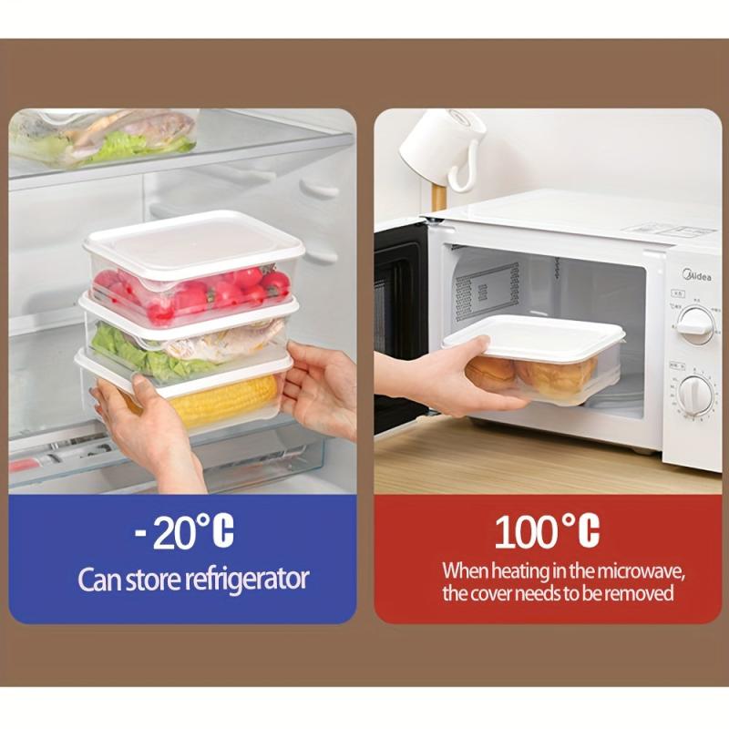 4pcs Clear Crisper Containers for Fruit Storage with Lids