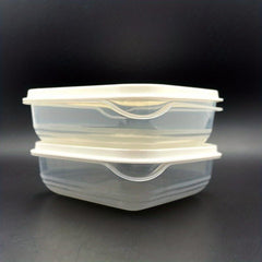 4pcs Clear Crisper Containers for Fruit Storage with Lids