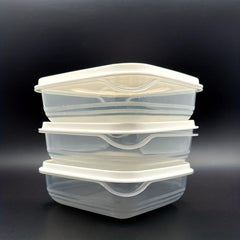 4pcs Clear Crisper Containers for Fruit Storage with Lids