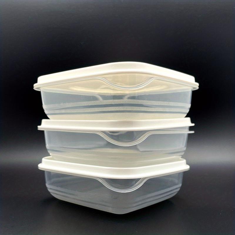 4pcs Clear Crisper Containers for Fruit Storage with Lids
