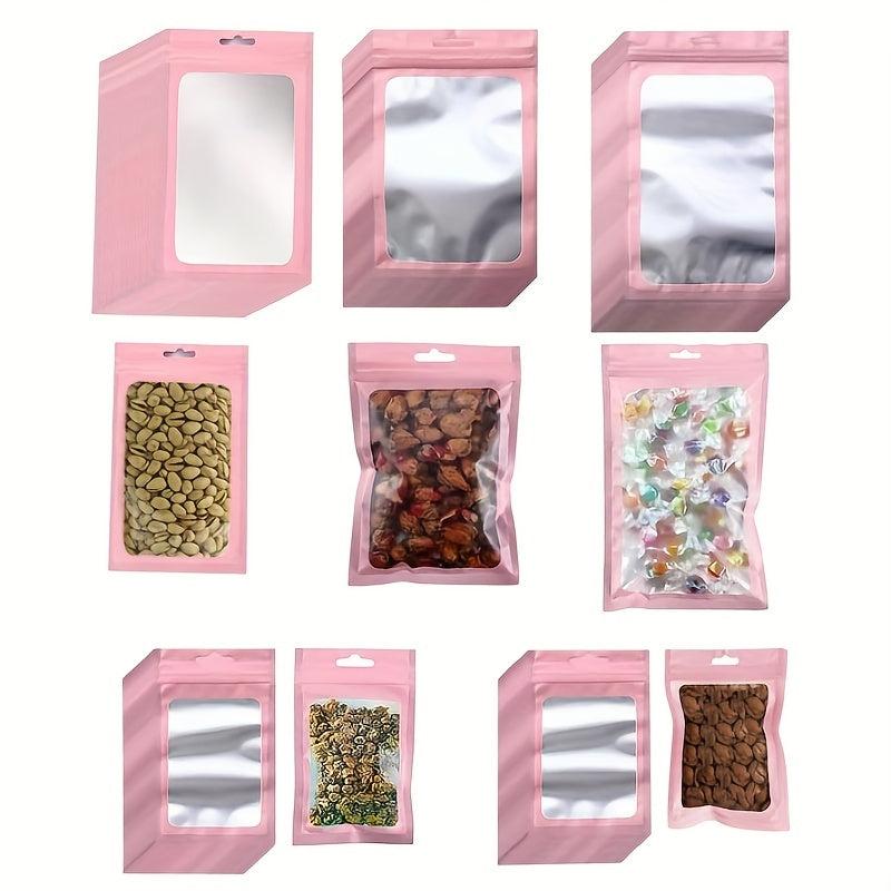 50 Colorful Matte Aluminum Self Sealing Ziplock Bags for Food Storage