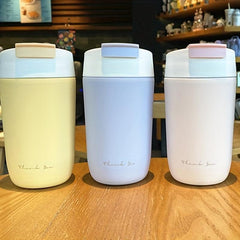 Portable Vacuum Flask with Straw Stainless Steel Insulated Cup