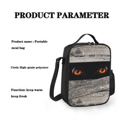 1pc Reusable Scary Monster Insulated Lunch Bag with Pocket Zippers
