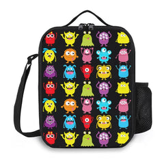 1pc Reusable Scary Monster Insulated Lunch Bag with Pocket Zippers