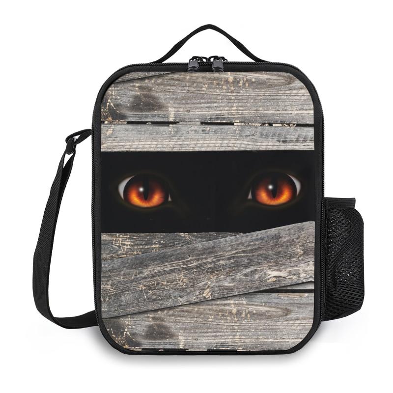 1pc Reusable Scary Monster Insulated Lunch Bag with Pocket Zippers