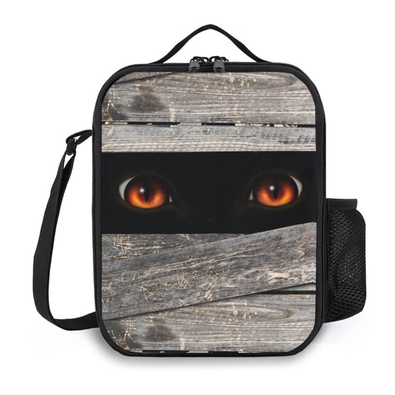 1pc Reusable Scary Monster Insulated Lunch Bag with Pocket Zippers