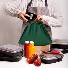 50pcs Reusable Grocery Bags With Drawstrings Portable Shopping Bag