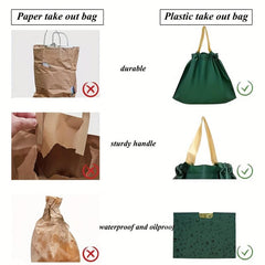 50pcs Reusable Grocery Bags With Drawstrings Portable Shopping Bag