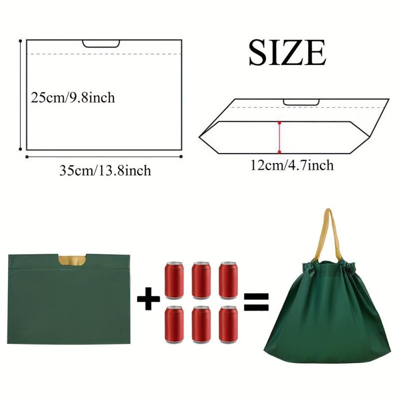 50pcs Reusable Grocery Bags With Drawstrings Portable Shopping Bag