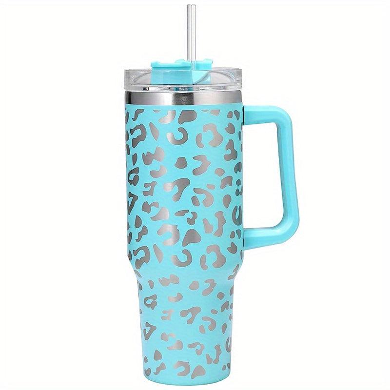 Leopard Print 40oz Vacuum Flask Large Capacity Thermal Water Bottle