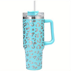 Leopard Print 40oz Vacuum Flask Large Capacity Thermal Water Bottle