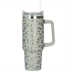 Leopard Print 40oz Vacuum Flask Large Capacity Thermal Water Bottle