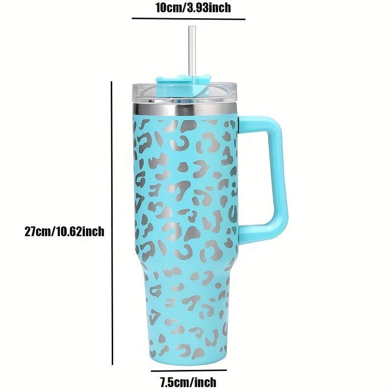 Leopard Print 40oz Vacuum Flask Large Capacity Thermal Water Bottle