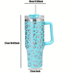 Leopard Print 40oz Vacuum Flask Large Capacity Thermal Water Bottle