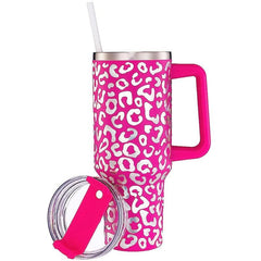 Leopard Print 40oz Vacuum Flask Large Capacity Thermal Water Bottle
