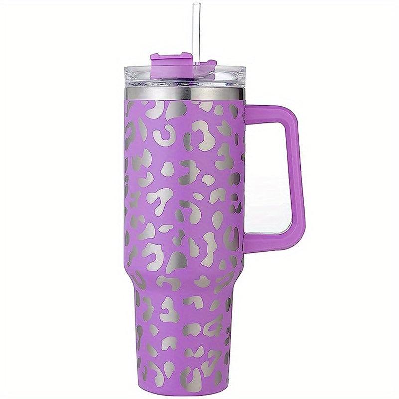 Leopard Print 40oz Vacuum Flask Large Capacity Thermal Water Bottle