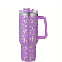 Leopard Print 40oz Vacuum Flask Large Capacity Thermal Water Bottle