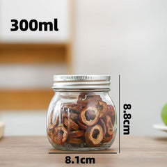Transparent Glass Storage Jar with Airtight Lid 1pc