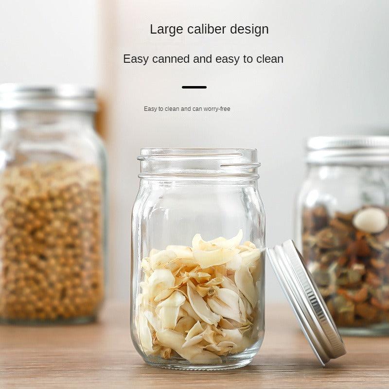 Transparent Glass Storage Jar with Airtight Lid 1pc