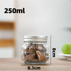 Transparent Glass Storage Jar with Airtight Lid 1pc