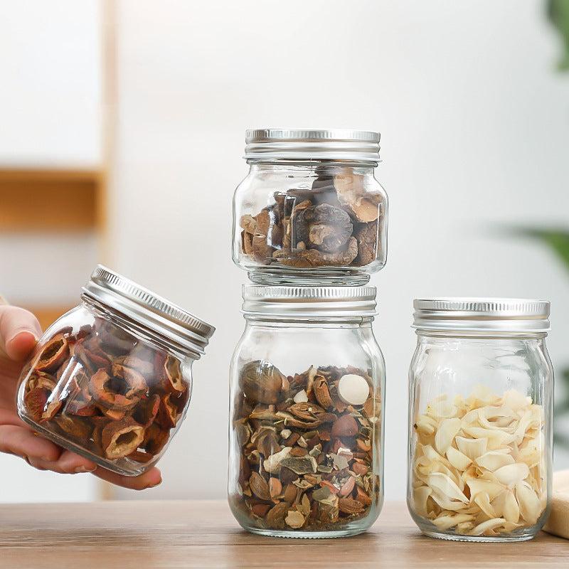 Transparent Glass Storage Jar with Airtight Lid 1pc