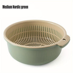 Double Layers Drain Basket Kitchen Strainer Colander Bowl 5.08cm