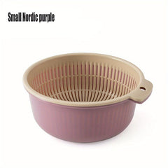 Double Layers Drain Basket Kitchen Strainer Colander Bowl 5.08cm