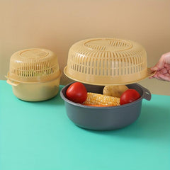Double Layers Drain Basket Kitchen Strainer Colander Bowl 5.08cm