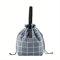 Canvas Insulated Lunch Bag Drawstring Cooler Tote Reusable Water Resistant