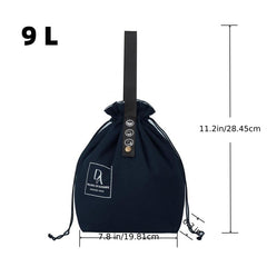 Canvas Insulated Lunch Bag Drawstring Cooler Tote Reusable Water Resistant