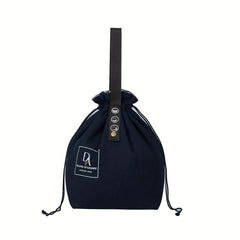 Canvas Insulated Lunch Bag Drawstring Cooler Tote Reusable Water Resistant