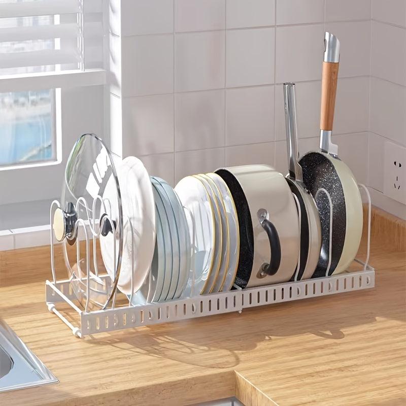 Multipurpose Kitchen Rack with Cutting Board Holder & Lid Organizer