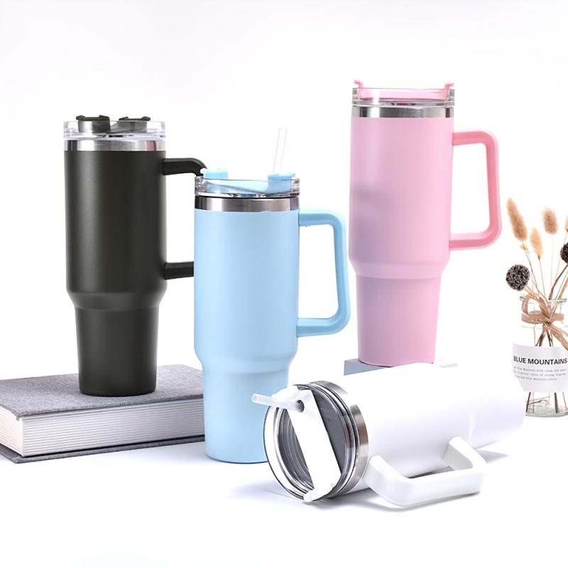 40oz Stainless Steel Tumbler with Lid and Handle for Travel - Port