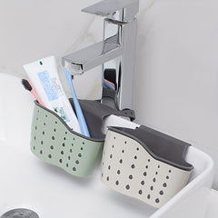 Sink Sponge Holder with Adjustable Strap and Drain Adj