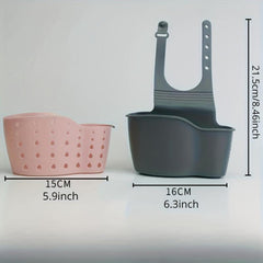 Sink Sponge Holder with Adjustable Strap and Drain Adj
